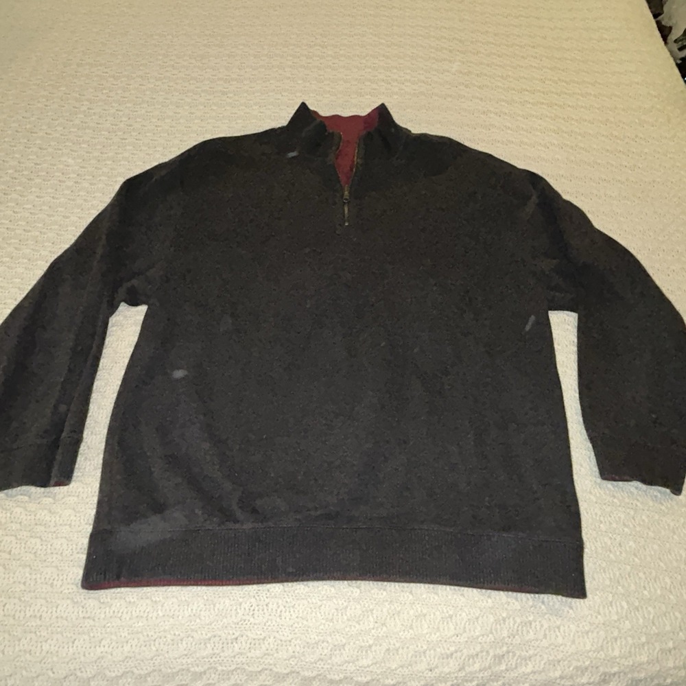 Pendleton Quarter Zip Sweatshirt Shirt Mens Size XL Gray Maroon Soft